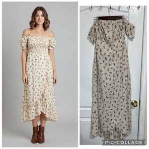 Etophe studios Floral Off-Shoulder Maxi Dress size S